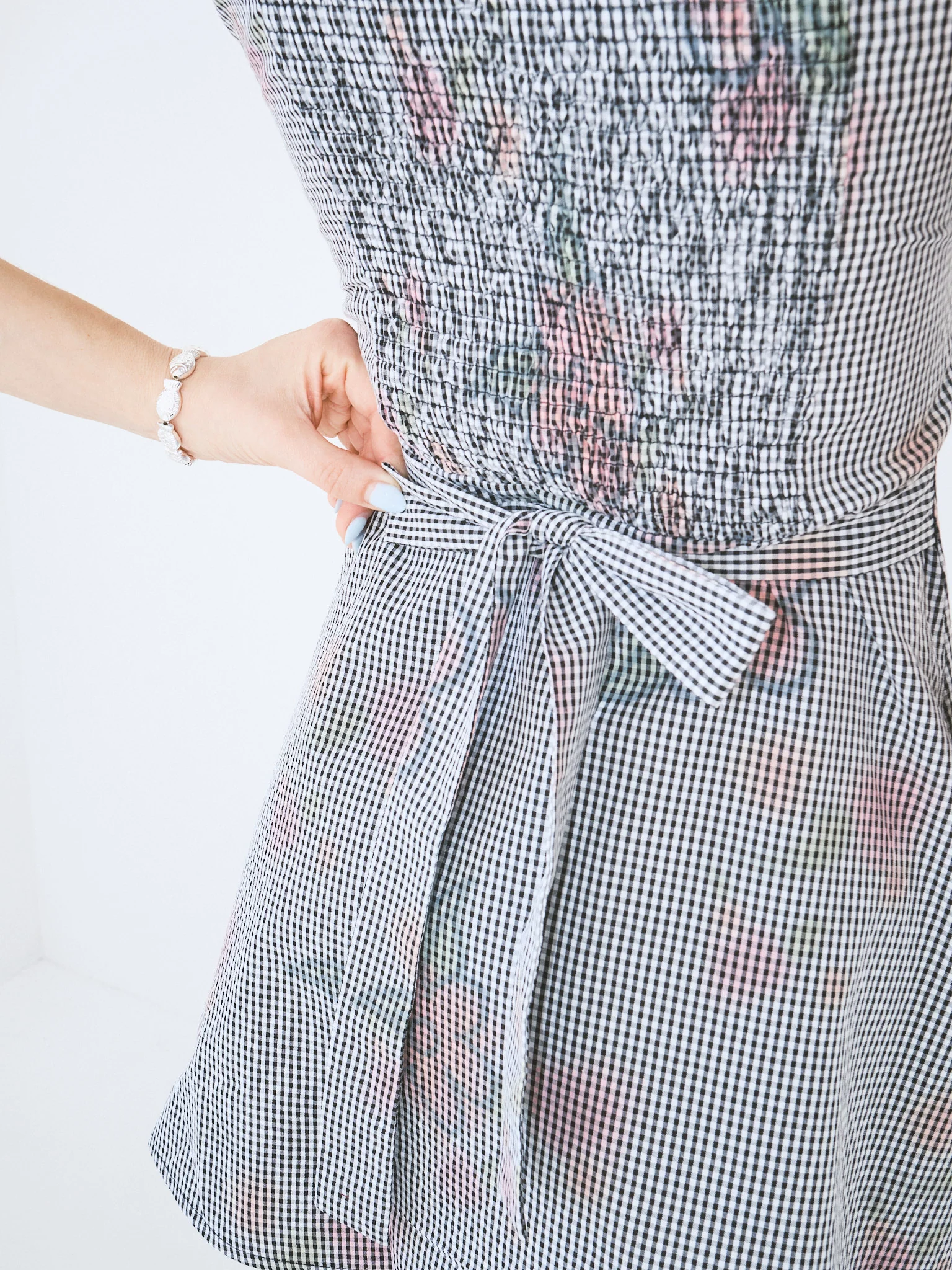 Flower Gingham Dress - Gingham - Image 3