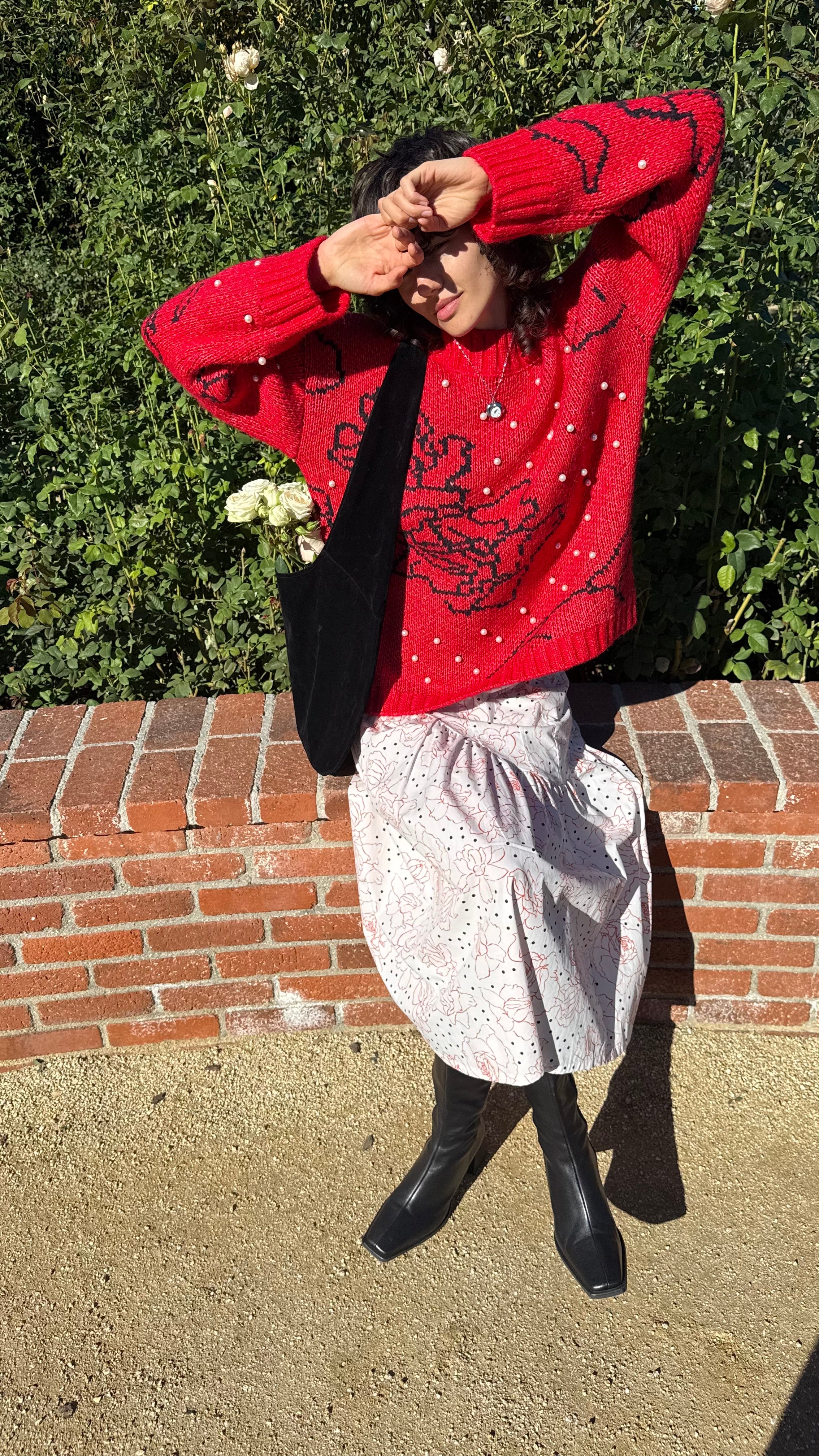 Iris Pearl Sweater - Rose Dot Red - Image 4