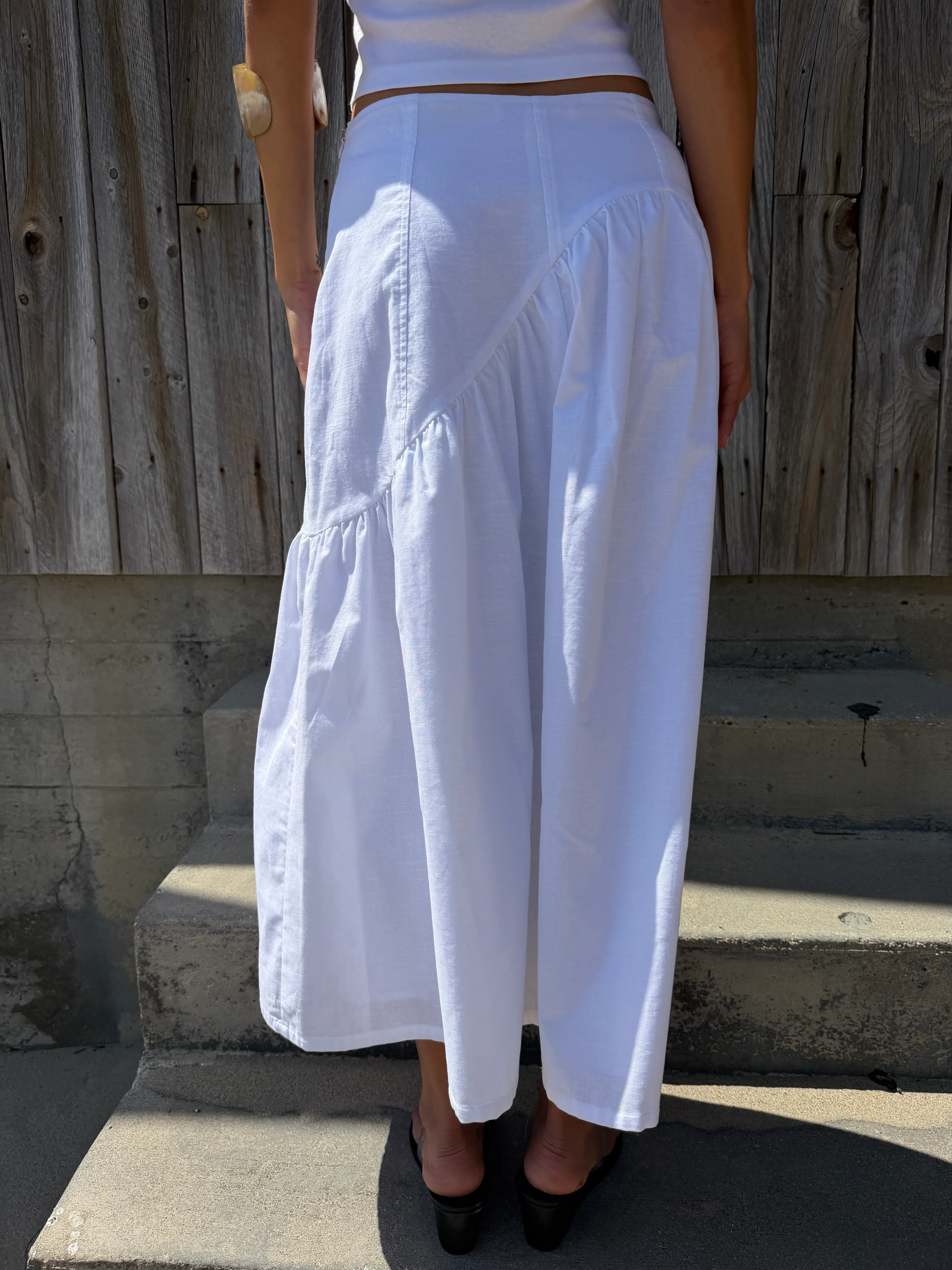 Maeve Midi Skirt - White Linen - Image 6