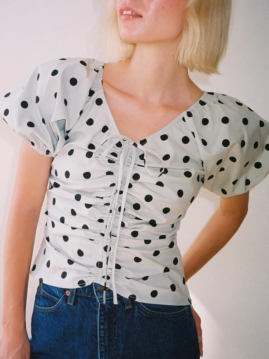 Margaret Top - Mint Chip Dot - Image 3