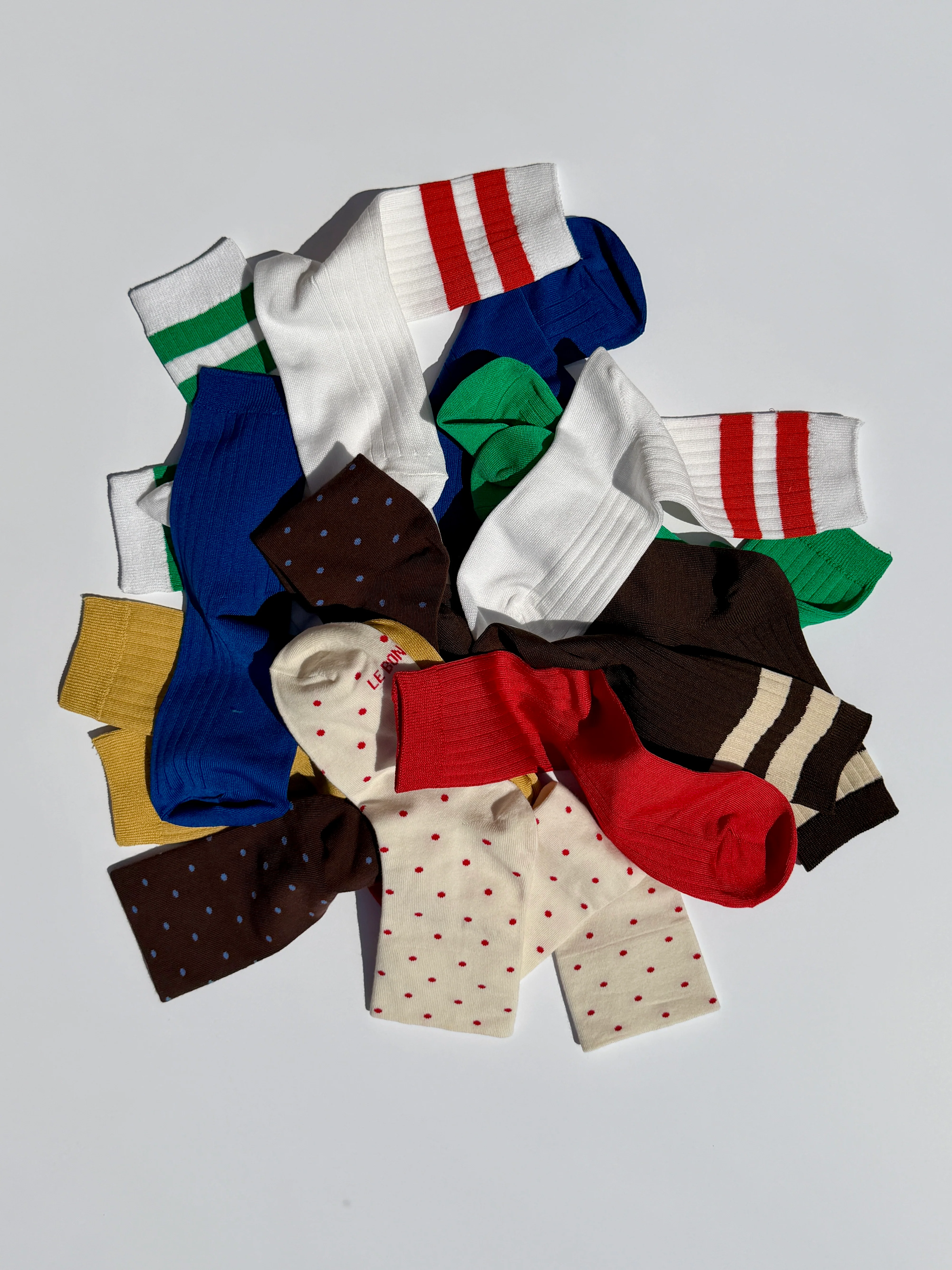 Patterned Sneaker Socks - Cream Red - Image 6