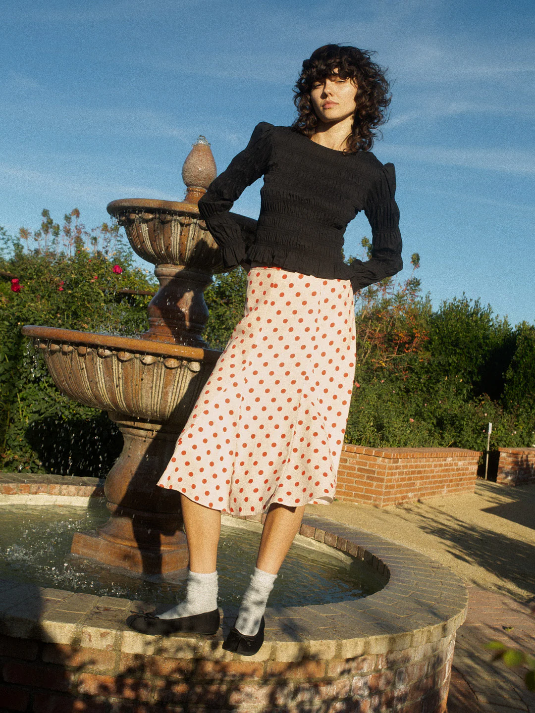 Rue Smocked Long Sleeve - Black - Image 3